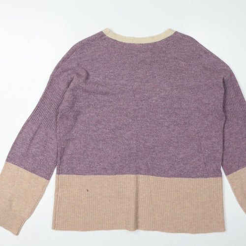 White Stuff Women's Purple Beige Pullover Jumper Size 10