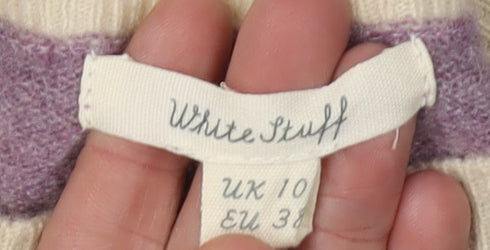 White Stuff Women's Purple Beige Pullover Jumper Size 10