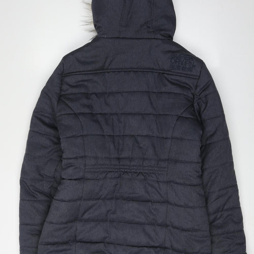 SuperDry Women's Black Puffer Jacket, Size M, Winter