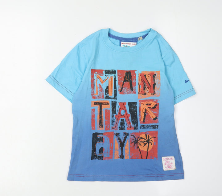 Mantaray Boys' Blue T-Shirt 5-6 Years Graphic Print Casual