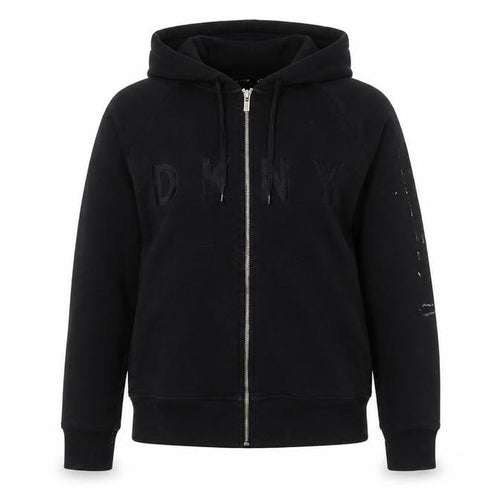 DKNY Women's Black Full Zip Hoodie - Medium, Casual Wear