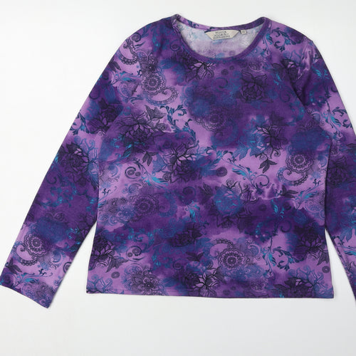 Honor Millburn Women's Purple Floral Pullover Jumper Size 12