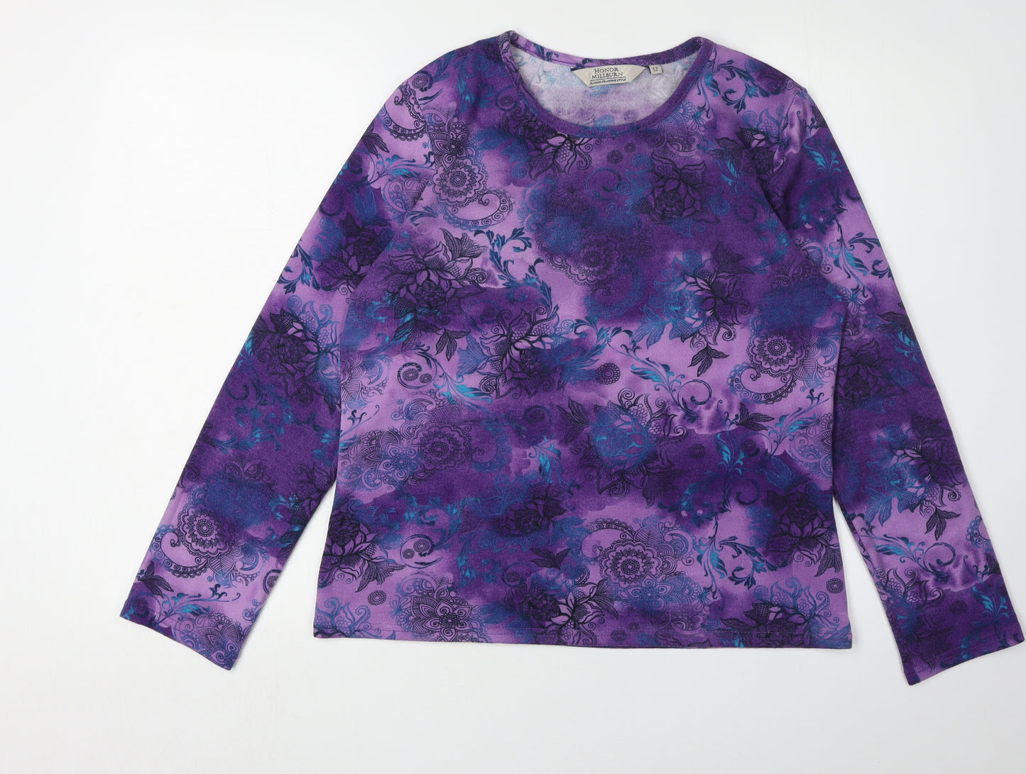 Honor Millburn Women's Purple Floral Pullover Jumper Size 12