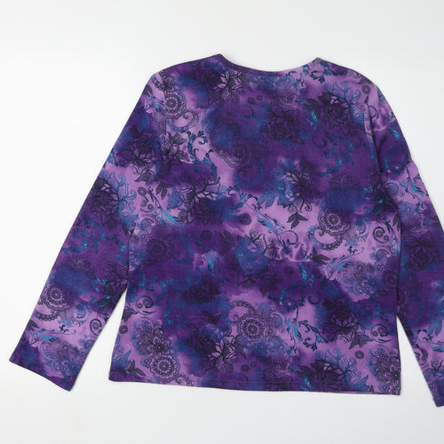 Honor Millburn Women's Purple Floral Pullover Jumper Size 12