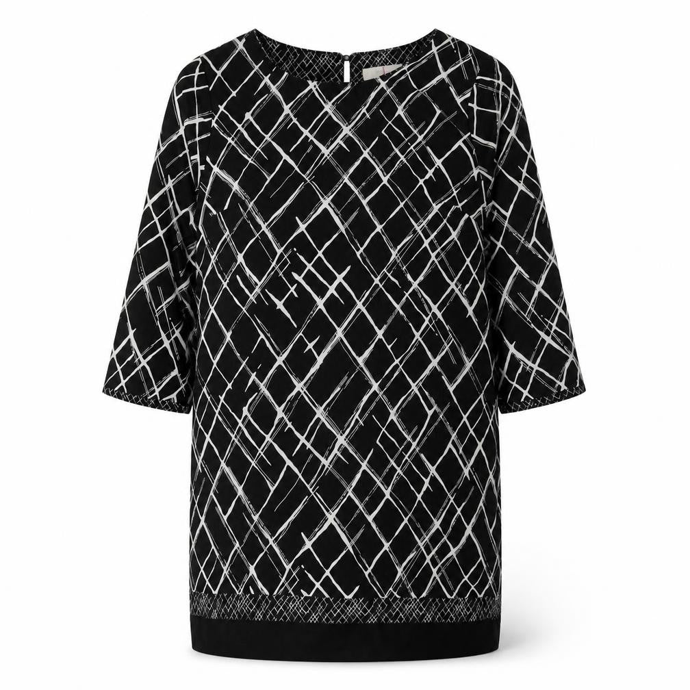 Jasper Conran Women's Black Geometric Dress 3/4 Sleeve 10