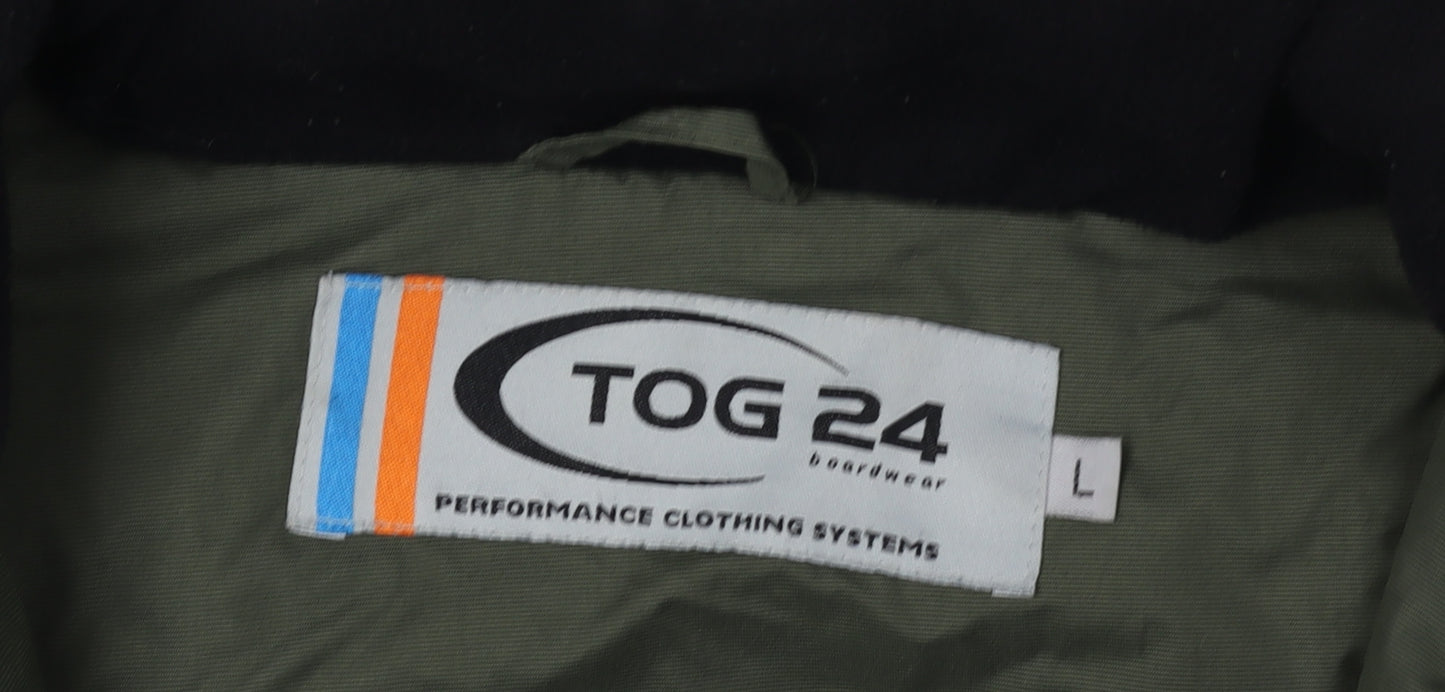 TOG 24 Men's Green L Puffer Jacket Hooded Casual