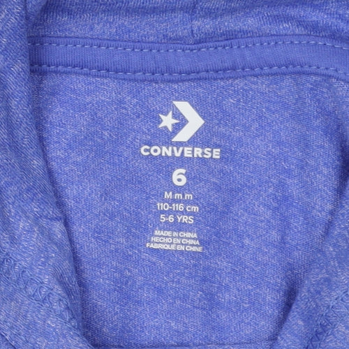Converse Blue Girls Hoodie, 5-6 Years, Casual Lightweight