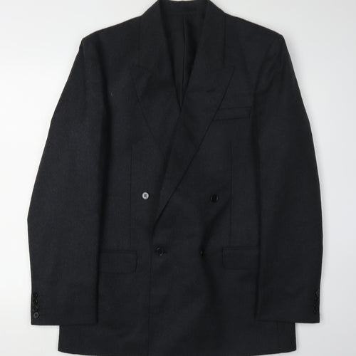 Centaur Men’s Black Wool Double-Breasted Blazer 40L