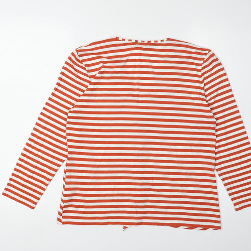 Jaeger Women's Red Stripe Wrap Top, Size L, Viscose Blend