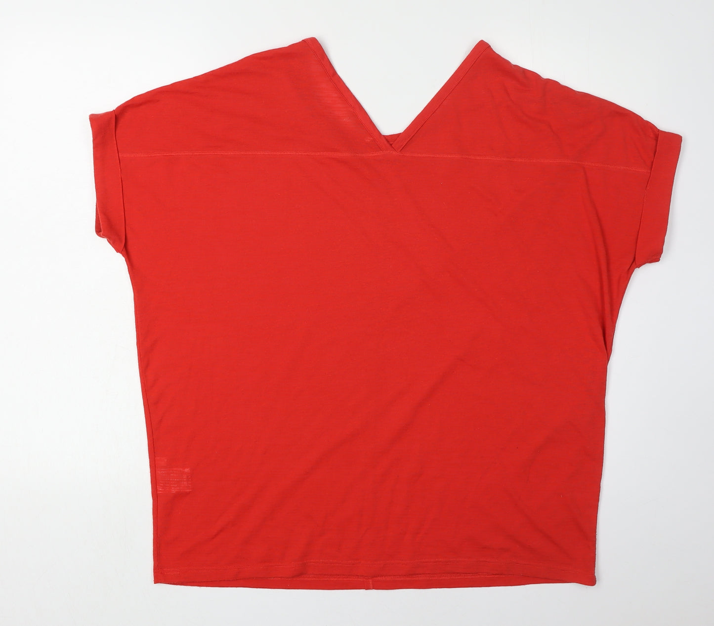 Whistles Women's Red V-Neck Short Sleeve T-Shirt Medium