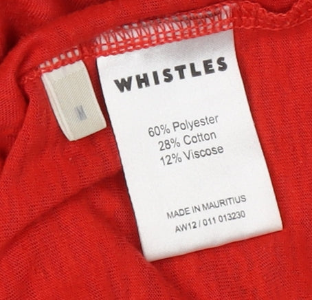 Whistles Women's Red V-Neck Short Sleeve T-Shirt Medium