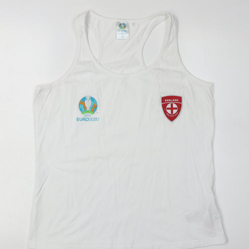 Euro 2020 England White Tank Top Unisex Adult Size 16