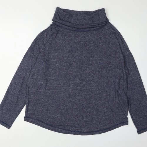 Night Owl Women's Blue Long Sleeve Cowl Neck Top M