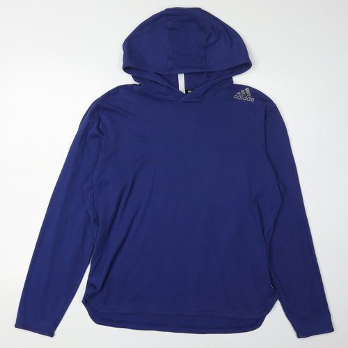 Adidas Blue Unisex Pullover Hoodie M - Lightweight & Hooded