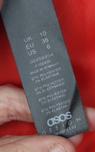 ASOS Design Red Wrap Midi Dress Size 10 - Party Ready!