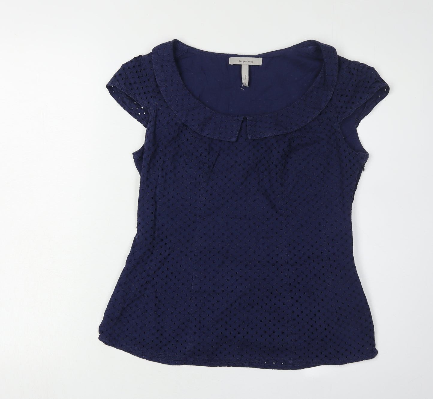 Pepperberry Women's Blue Collared Blouse Size 10