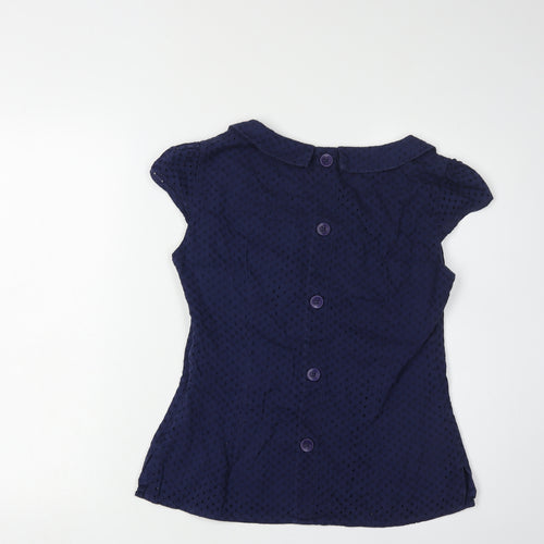 Pepperberry Women's Blue Collared Blouse Size 10