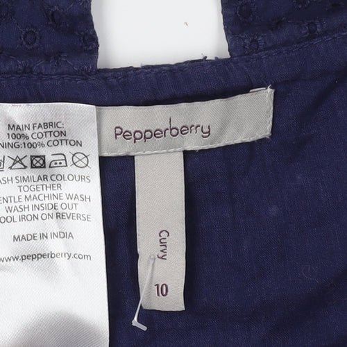 Pepperberry Women's Blue Collared Blouse Size 10