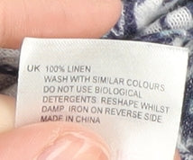 White Stuff Women's Blue Floral Linen Blouse Size 14