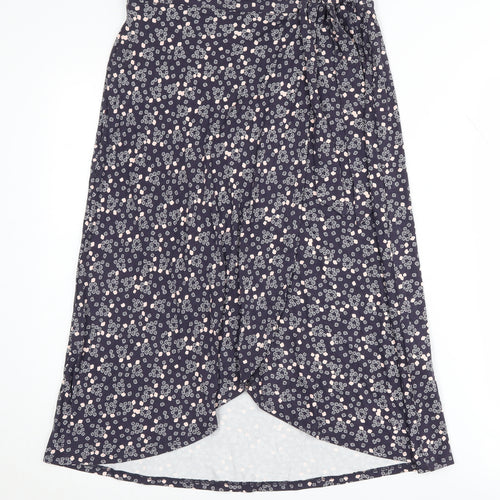 Rachel Ashwell Women's Blue Floral Wrap Midi Skirt S