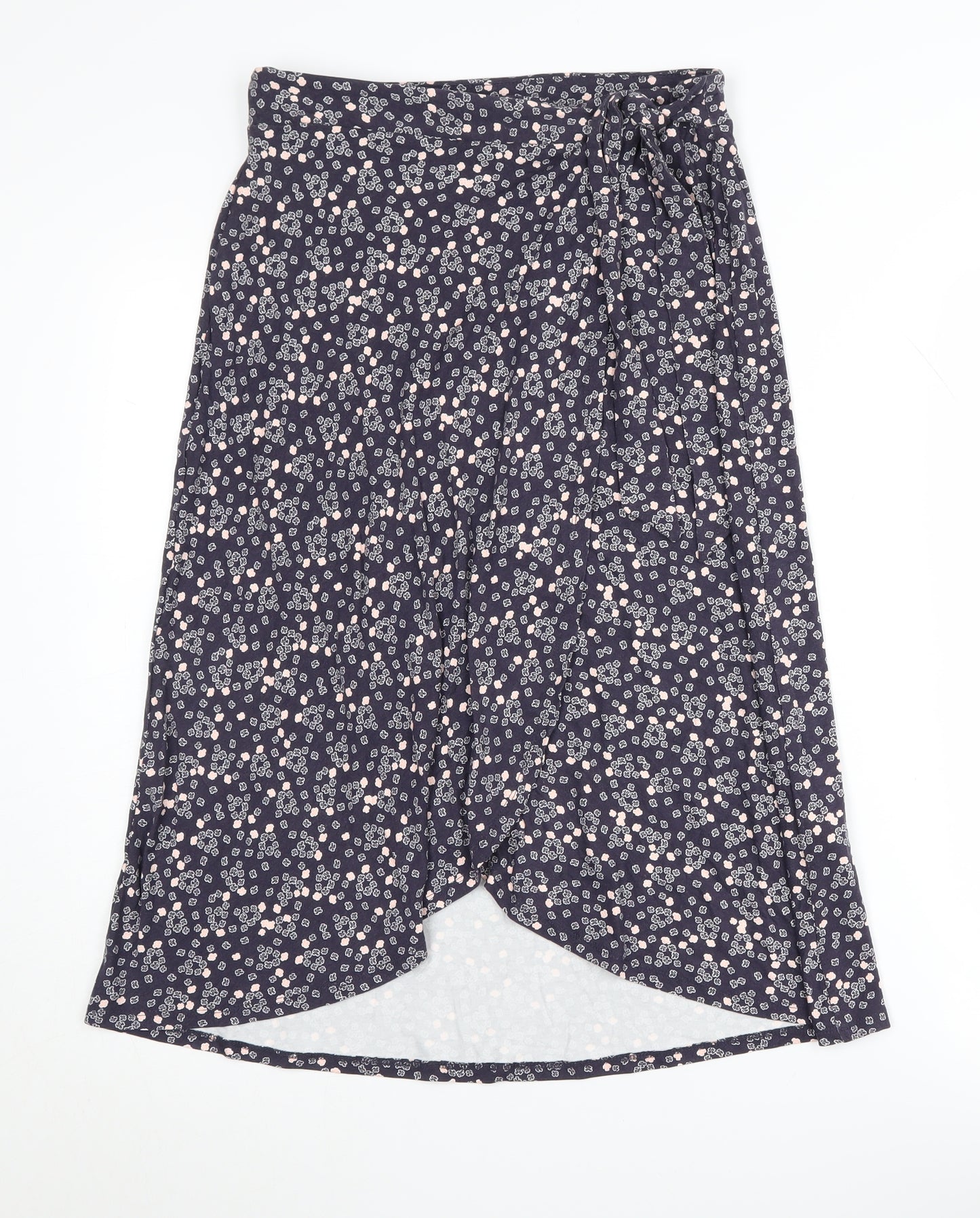 Rachel Ashwell Women's Blue Floral Wrap Midi Skirt S