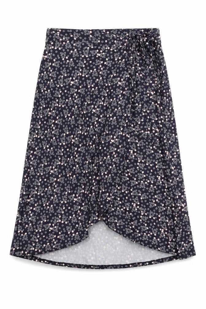 Rachel Ashwell Women's Blue Floral Wrap Midi Skirt S