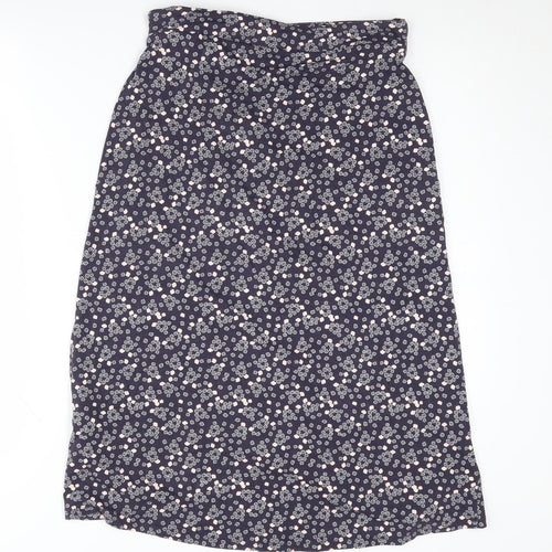 Rachel Ashwell Women's Blue Floral Wrap Midi Skirt S