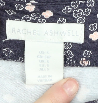 Rachel Ashwell Women's Blue Floral Wrap Midi Skirt S