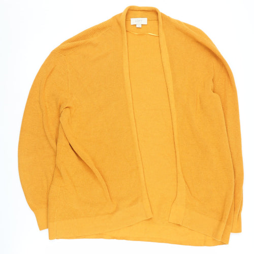 LOFT Women's Yellow Cardigan L Cotton Knit Jumper