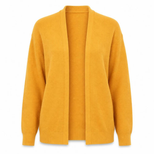 LOFT Women's Yellow Cardigan L Cotton Knit Jumper