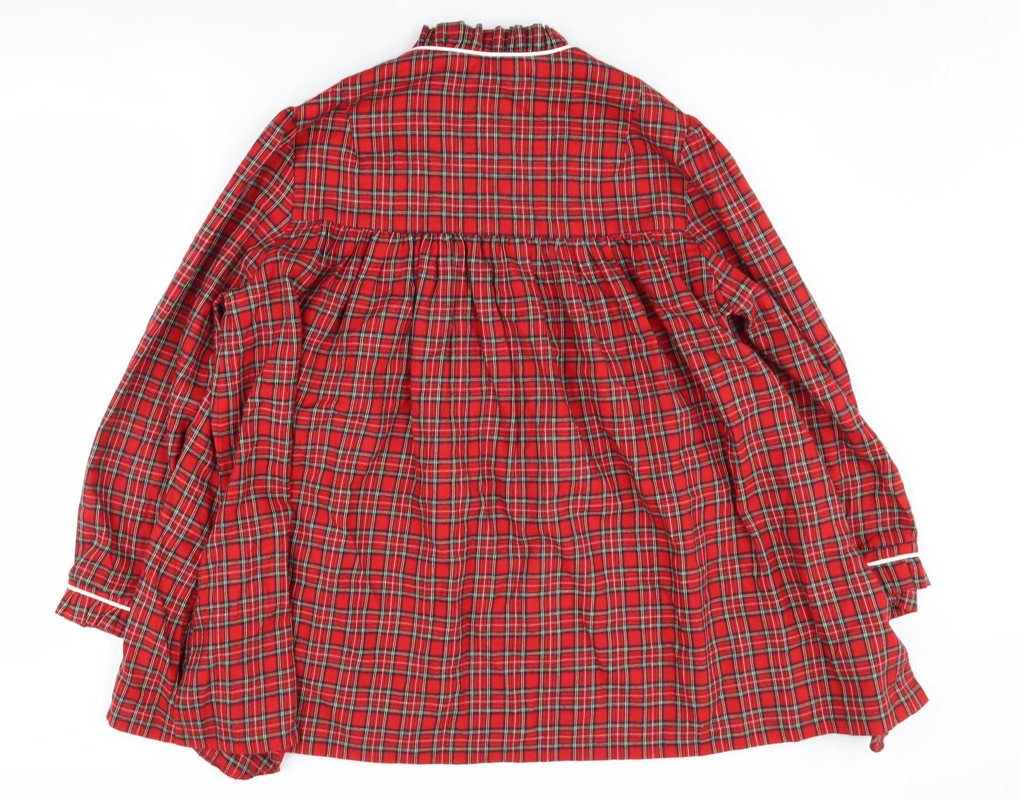 Cabbages & Roses Women's Red Plaid Cotton Blouse, Size 14