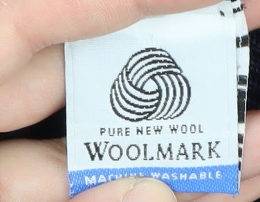 Straven Women's Blue Cardigan, Size 10, Cable-Knit, Wool, Button