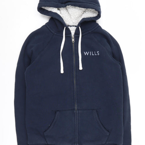 Jack Wills Women's Blue Full Zip Hoodie Size 12