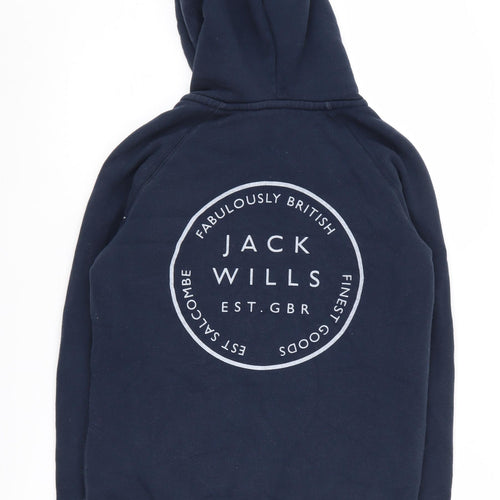 Jack Wills Women's Blue Full Zip Hoodie Size 12