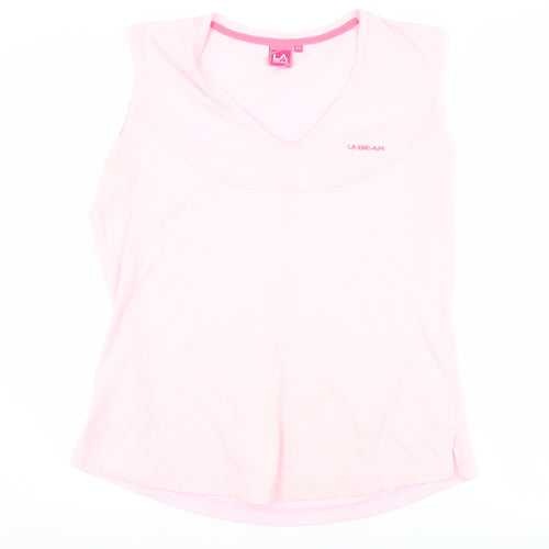 LA Gear Women's Pink V-Neck Sleeveless Tank Top