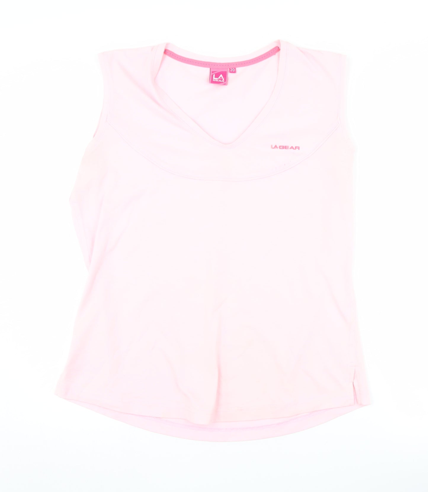 LA Gear Women's Pink V-Neck Sleeveless Tank Top