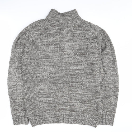 Brave Soul Men's Grey Henley Jumper Size L