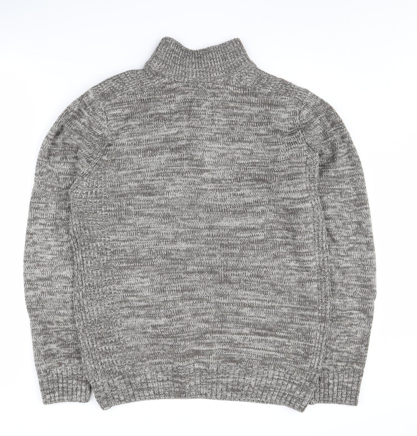 Brave Soul Men's Grey Henley Jumper Size L
