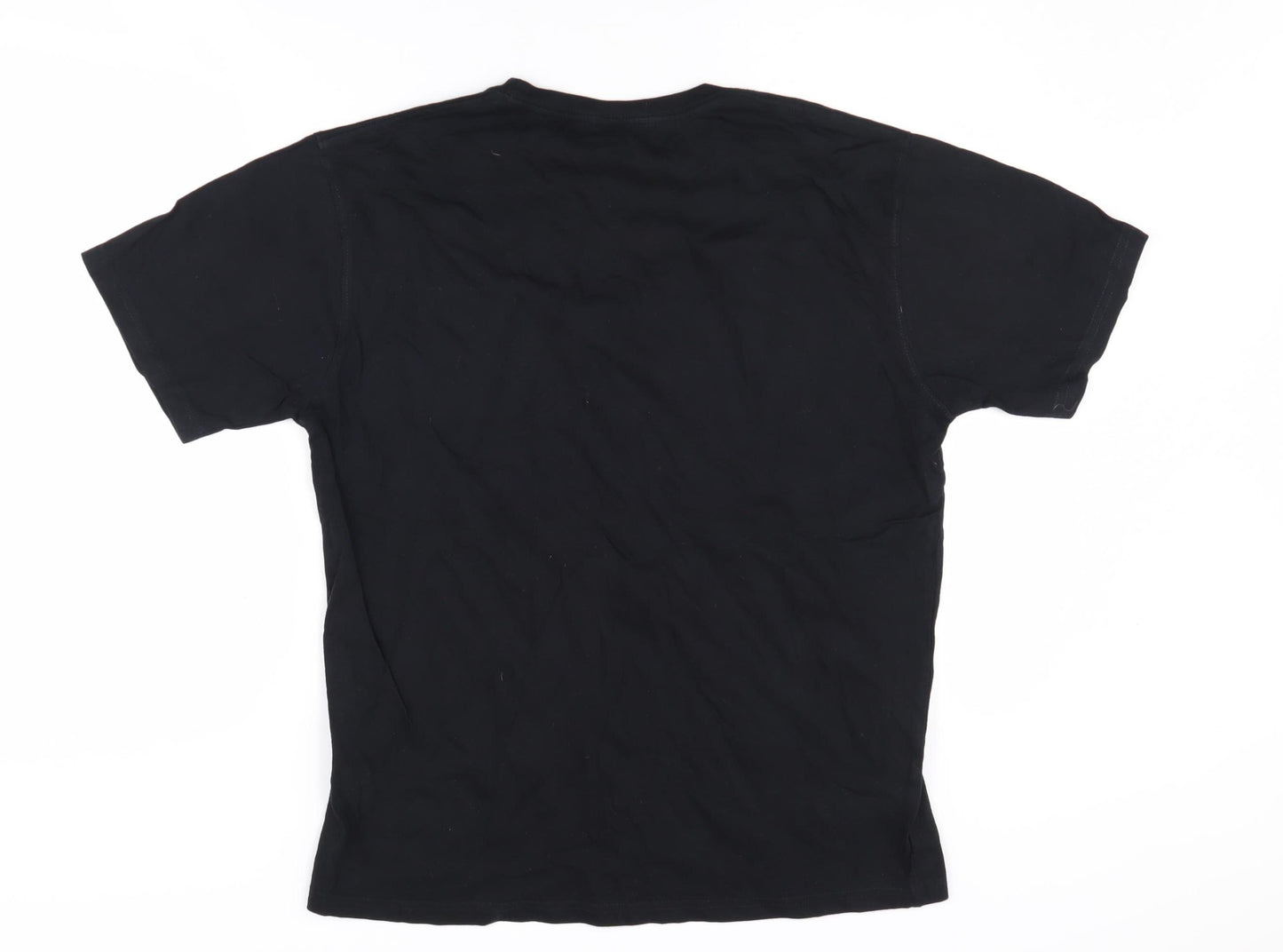 Saltrock Men's Black Graphic Print T-Shirt, Medium, Cotton