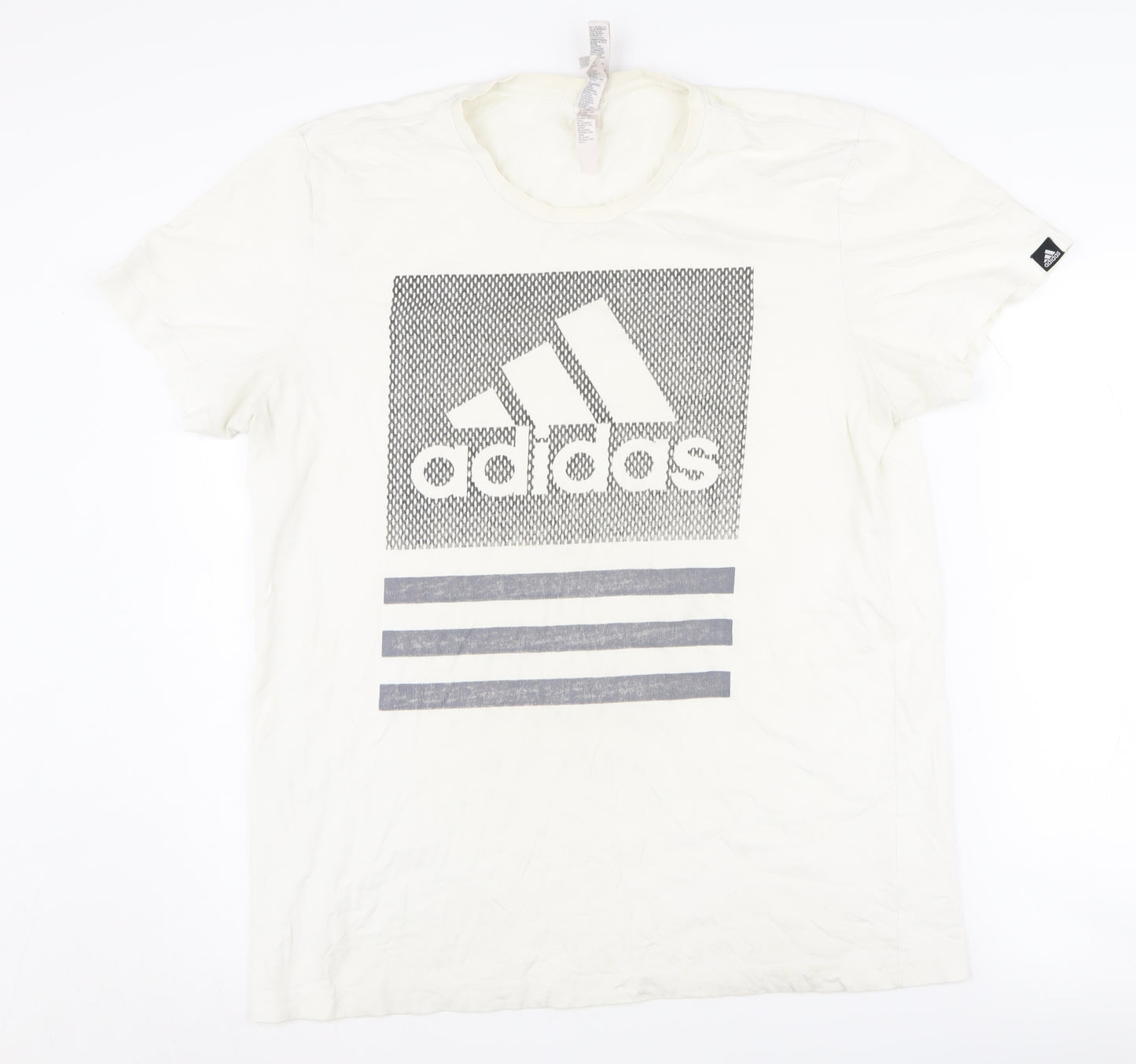 Adidas Men's White Logo T-Shirt Large