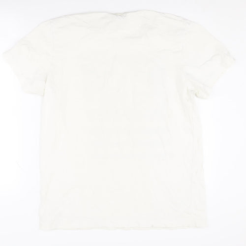 Adidas Men's White Logo T-Shirt Large