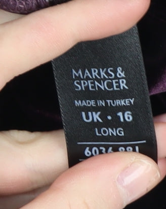 Marks and Spencer Women's Purple Velvet Trousers