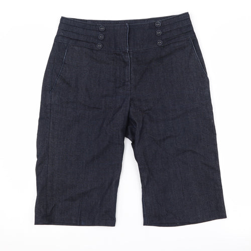 Wallis Petite Black Bermuda Denim Shorts Size 10 Women