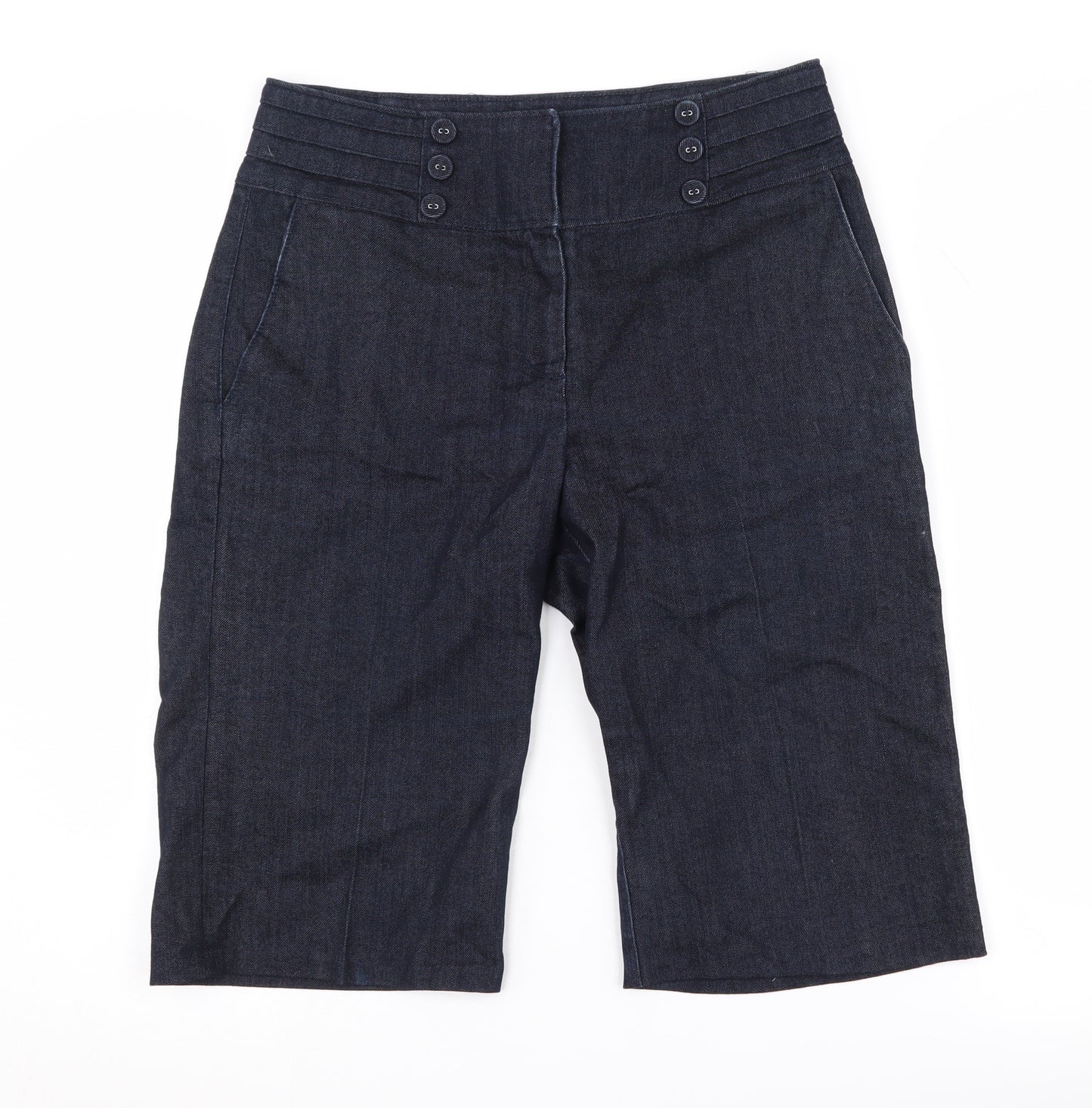 Wallis Petite Black Bermuda Denim Shorts Size 10 Women