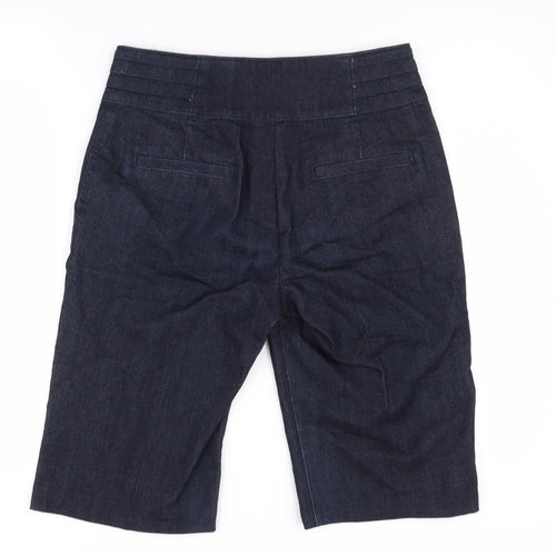 Wallis Petite Black Bermuda Denim Shorts Size 10 Women