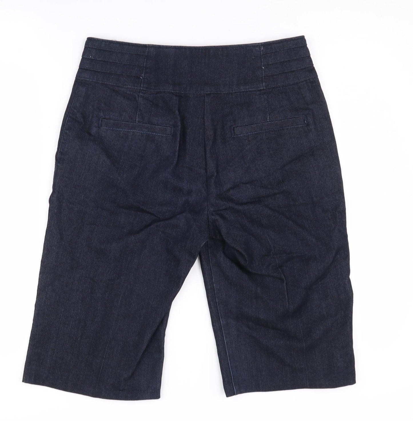 Wallis Petite Black Bermuda Denim Shorts Size 10 Women