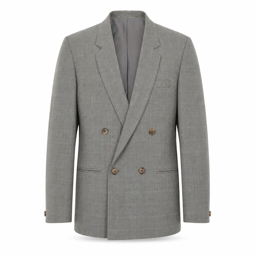 Front view of Coaster Classics Grey Double-Breasted Men's Blazer 34