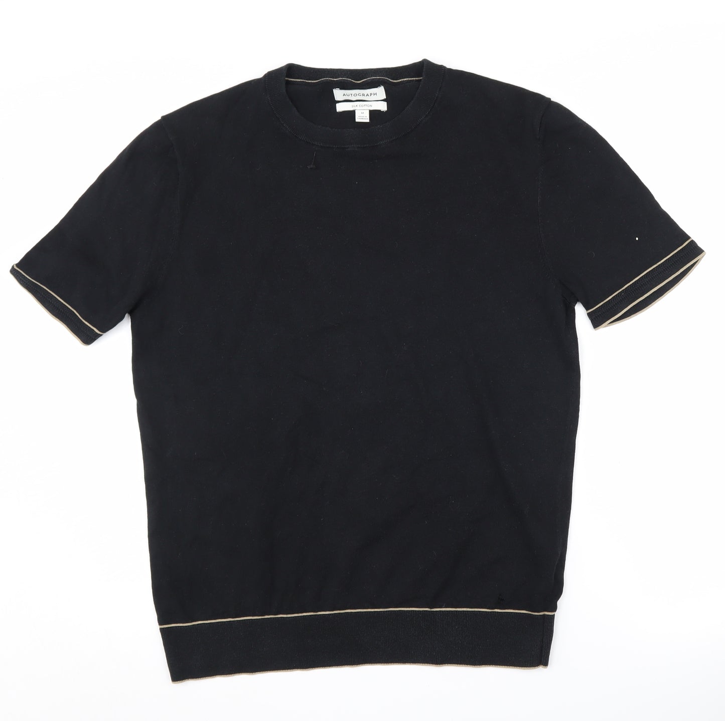 Marks and Spencer Black Cotton Silk Pullover Jumper - M