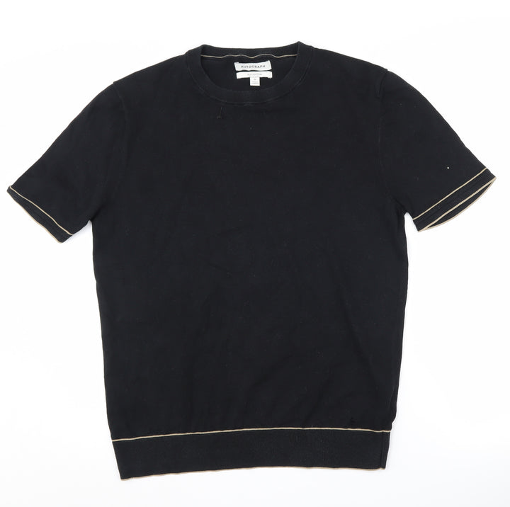 Marks and Spencer Black Cotton Silk Pullover Jumper - M