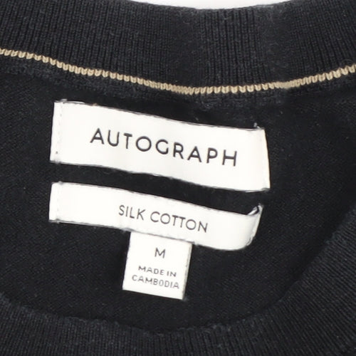 Marks and Spencer Black Cotton Silk Pullover Jumper - M